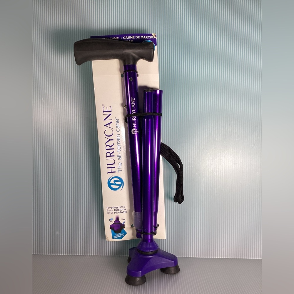Hurrycane The All Terrain Pivoting Head Purple Walking Cane